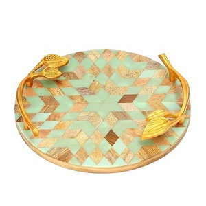 Best Selling <b>Wood</b> Serving Tray Platter with Metal Handle for Home, Restaurant <b>Dining</b> <b>Table</b> - Product Image 6