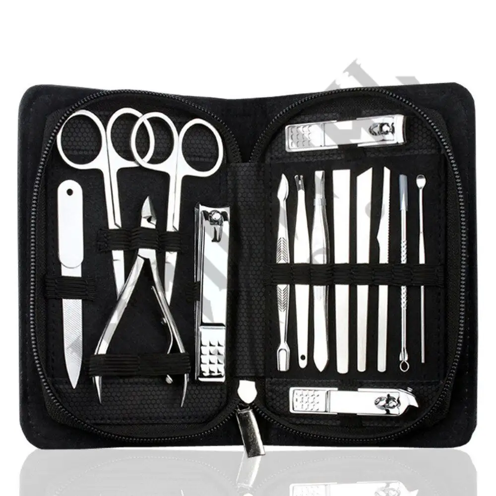 High Quality Fully Customized Professional Stainless Steel Nail Clipper Travel Grooming Kit Manicure & Pedicure set