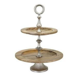 Excellent Design Wood & Metal Round <b>Cake</b> <b>Stand</b> With 2 <b>Tier</b> Cup <b>Cake</b> <b>Stand</b> for Wedding Birthday Parties Decorations - Product Image 1