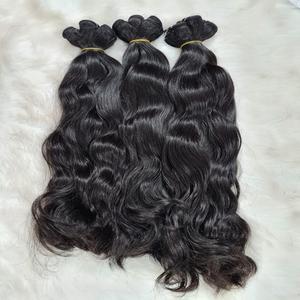Venta al por mayor 12A Grado Extensiones de Cabello Humano Virgen Color Natural Extensiones de Ondas del Cuerpo Crudo Cabello Indio Cutícula Alineada Trama Doble - Product Image 1