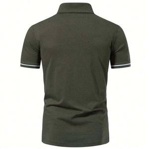 Jersey ligero de media cremallera para hombre, Polo de golf, manga corta, cuarto de cremallera, ropa deportiva transpirable, camisetas para hombre - Product Image 3