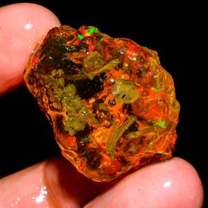 Top AA + Grade Éthiopien Welo Opale Rugueux Orange Opale De Feu Brut Pendentif Collier Naturel Arc-En-Ciel Opale De Feu Gemme Par Zubeda Gems - Product Image 2