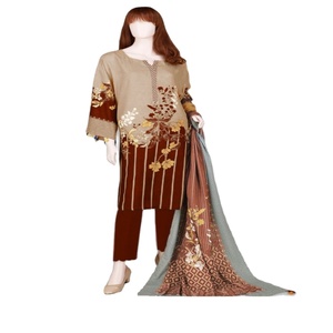 ¡Venta al por mayor de 3 piezas hermoso estilo indio y paquistaní maestro copia uso diario camisa de césped y Dupatta gran descuento! - Product Image 1