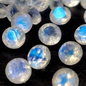 Piedra lunar arcoíris Natural corte redondo 8mm facetado calidad AAA-piedra lunar arcoíris llamativa azul superior piedra preciosa suelta - Product Image 2