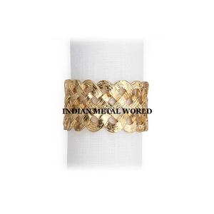 Juego de 4 servilleteros decorativos de mesa de boda de metal y cristal, servilletero de metal de tamaño mediano de forma redonda al precio más barato - Product Image 5