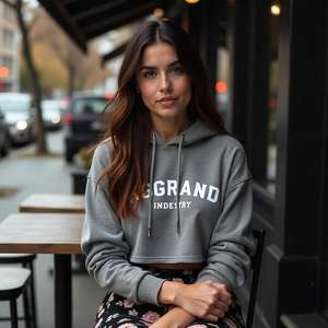 Sudaderas con capucha de mujer de lana de algodón grueso personalizadas, sudaderas con capucha de logotipo personalizado transpirable ecológica de alta calidad con estampado de invierno - Product Image 6