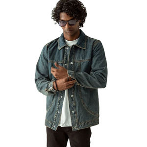 Vestes en jean pour hommes Coupe ajustée Vintage Déchirées Casual Bleu Noir Gris Surdimensionnées Légères Tendance Confortables Tenue de tous les jours - Product Image 1