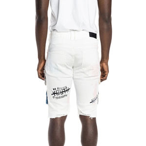 Short en jean personnalisé avec strass pour hommes Short en jean élégant orné-Short streetwear de qualité supérieure pour hommes - Product Image 4