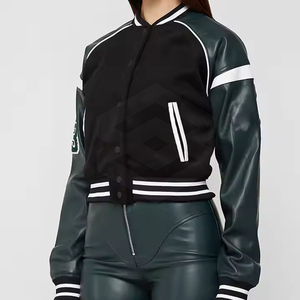 Ropa informal Cómodo Crop Top Letterman Chaquetas para mujer Nuevo mejor diseño Crop Top Letterman Chaquetas para venta en línea - Product Image 2