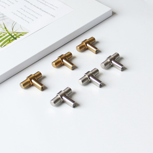 Modern Midcentury T Bar Cabinet <b>Knobs</b> <b>Brass</b> Base Dresser Drawer Pulls Wardrobe Handle Hardware for Furniture - Product Image 3
