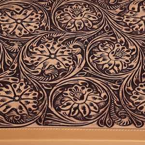 Nuevo estuche de tocador de piel occidental hecho a mano bolsa de maquillaje de viaje organizador cosmético de lujo caja de estilo vaquera rústica - Product Image 5