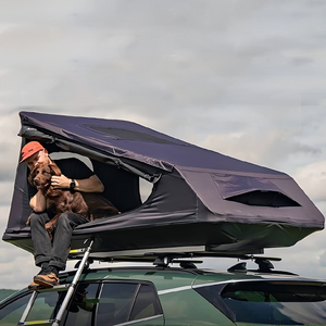 Tente de toit de voiture en aluminium pour 2 à 3 personnes, lumières LED, toile en forme de Z, imperméable, portable, <span class=keywords><strong>camping</strong></span> tout-terrain, coton - Product Image 2