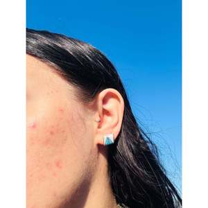 Boucles d'oreilles pendantes Zuni Fashion avec pierres multiples et incrustations en argent sterling - Product Image 2