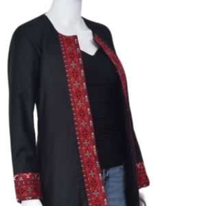 Nueva moda para mujer de talla grande prendas de vestir exteriores chalecos logotipo personalizado bordado pesado largo estilo Vintage abrigos transpirables - Product Image 4