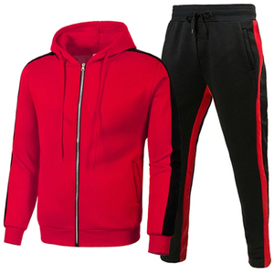 Conjunto de chándal de ropa deportiva cómoda de algodón 100% para hombre, ropa de gimnasio de entrenamiento para invierno, patrón sólido - Product Image 3