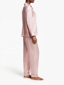 Pyjamas à manches longues et pantalons en satin de soie pour femmes Pyjamas à manches longues et pantalons en satin de soie pour femmes Pyjamas de nuit pour femmes - Product Image 3