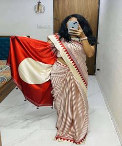 DESIGNER GAJI SOFT SOLK BANDHEJ WORK SAREE AVEC BLOUSE NON COUCHÉE VÊTEMENT DÉCONTRACTÉ PRIX DE GROS VÊTEMENT ETHNIQUE DERNIER SAREE - Product Image 1