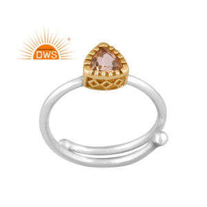 ร้อนขายปรับเงินสเตอร์ลิงธรรมชาติซิทรินพลอยซ้อนแหวนเครื่องประดับผู้ผลิต - Product Image 1