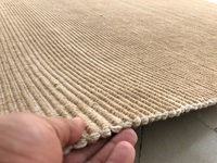 Fabrikpreis Moderne Naturfarbene Indische Jute-Baumwoll-Teppiche Handgewebtes Geripptes Design Leichtgewichtige Flachgewebte Teppichsets