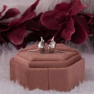 Jaune coussin coupe laboratoire cultivé diamant Martini réglage luxe boucles d'oreilles 10KT or massif boucle d'oreille cadeau pour les femmes anniversaire - Product Image 6