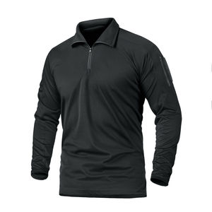 เสื้อโปโลคอปกพับลงสำหรับผู้ชายแฟชั่นลำลองปักลายสีพื้น - Product Image 1