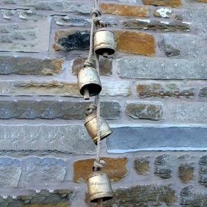 Hand Curved Metal Vintage Cow Hanging <b>Bells</b> Cluster Handmade Antique Gold Hanging <b>Bell</b> Decorative Lucky Cow <b>Bells</b> - Product Image 4