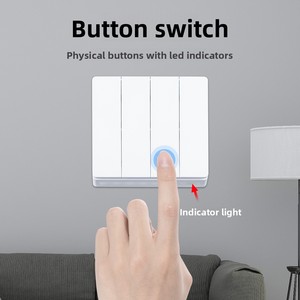 Tuya Zigbee Smart Wandschalter Einphasig Ohne Neutralleiter Universeller Druckknopf Luxus 10A CE-Zertifiziert 100V 240V Relais - Product Image 4
