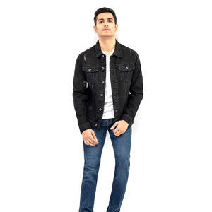 Chaqueta vaquera fina de lona personalizada para hombre Servicio OEM Pigmento lavado de alta calidad Diseño personalizado - Product Image 1