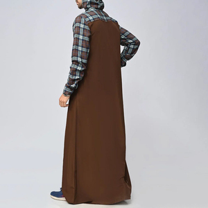 Produits les plus tendances Vêtements islamiques pour hommes Jubba à capuche marron de haute qualité Meilleure vente Vêtements islamiques pour hommes Jubbah ODM Service - Product Image 2