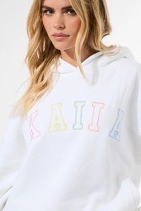 Chándal Largo Bordado con Logotipo de Arcoíris, Color Blanco, para Mujer, Estilo Holgado, para Invierno - Product Image 2