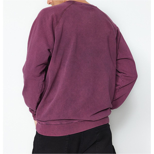 Sudaderas de invierno personalizadas con cuello redondo para hombre 100% algodón grueso polar de gran tamaño lavado ácido manga larga en blanco - Product Image 5