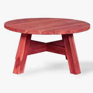 Table basse artisanale en bois rouge minimaliste Pièce maîtresse de salon unique Meubles de maison - Product Image 1