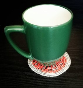Handmade Glass Beaded <b>Coasters</b>-Classic <b>Drink</b> <b>Coasters</b> with Polyester Backing (4x4 Inch) for Church & Religious Gifts - Product Image 5