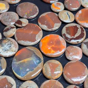 Cabujón suelto de ópalo de fuego mexicano de grado AAA, hermosas piedras preciosas curativas de alta calidad en todos los tamaños, forma de mezcla verde - Product Image 5