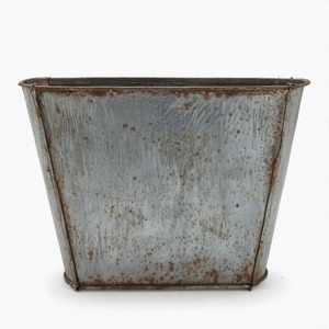 GardenEra Jardinière de baignoire galvanisée antique avec poignées de transport pour la maison Jardin Pot de fleurs en métal antique pour usage décoratif - Product Image 1