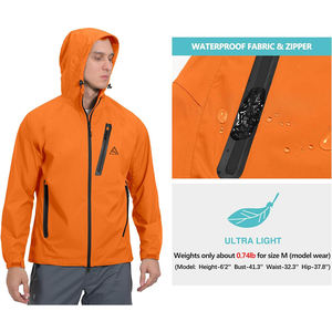 Chaqueta impermeable ligera para hombre, cortavientos plegable para senderismo, viajes y deportes al aire libre. - Product Image 4