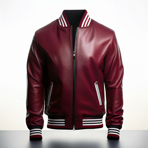 Wholesale Varsity <b>Jackets</b> with <b>Leather</b> Sleeves Stylish Letterman Bomber <b>Jackets</b> for <b>Boys</b> - Product Image 1