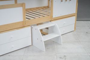 Lit Maison Montessori 90x200 cm - Cadre de Lit en Bois avec Toit pour Chambre d'Enfant, Sûr et Amusant - Product Image 2