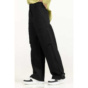 กางเกงคาร์โก้ผ้าแคนวาสทรงตรงเอวสูงสำหรับผู้หญิง รุ่น WM-NDJ-SS25-004 สไตล์ฮิปฮอปและทรงปาลาซโซ่ สีพื้น แฟชั่นทันสมัย - Product Image 2