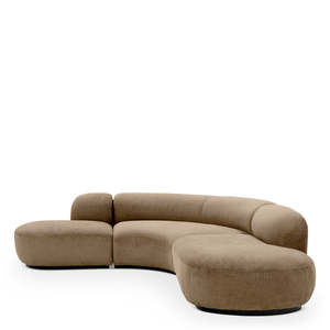 Bjrn L Shape <b>Sofa</b> Convertible Genuine Leather Fabric Set <b>for</b> Living Room Stratfort Brown Home Furniture with <b>Sponge</b> Filling - Product Image 4