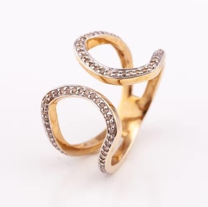 เครื่องประดับมืออาชีพแหวนผู้หญิงสไตล์คลาสสิก R-9536 18K สีเหลืองและ14K ทองสำหรับปาร์ตี้ของขวัญพร้อมจัดส่งในประเทศไทย - Product Image 1