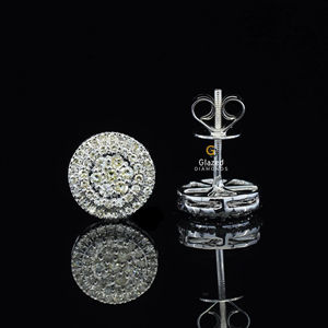 Exclusivo 10Kt oro sólido Hip Hop corte redondo VVs claridad laboratorio cultivado diamantes Iced Out Stud pendientes para Unisex - Product Image 4