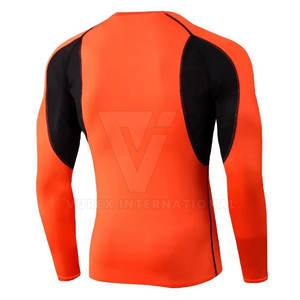 Prix de gros Chemises de compression pour hommes à manches longues, motif uni, en Spandex/Polyester, service OEM personnalisé - Product Image 2