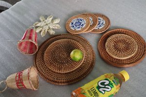 Vietnamese Natural Handwoven Handmade Rattan <b>Placemat</b> <b>Wicker</b> Table Decoration Sets/Rattan Plate Decor From 99 GD - Product Image 6