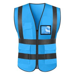 Haute visibilité gilet de sécurité réfléchissant hommes Polyester matériel maille avec Logo poches Construction sécurité vêtements de travail - Product Image 2