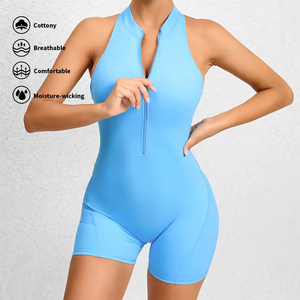 Best Selling Women's High-Waist Fitness <b>Bodysuit</b> Custom Logo Print on Silk Fabric Size XS-for Summer Workouts and Jumpsuits - Product Image 6