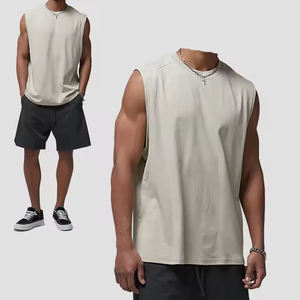 Débardeur de sport athlétique sans manches 100 % polyester, coupe ajustée, avec logo personnalisé, effet délavé, pour entraînement et mode, vente en gros - Product Image 2