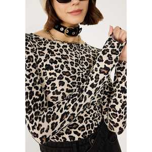 ชุดบอดี้สูทพิมพ์ลายเสือดาวแขนยาว - Product Image 4