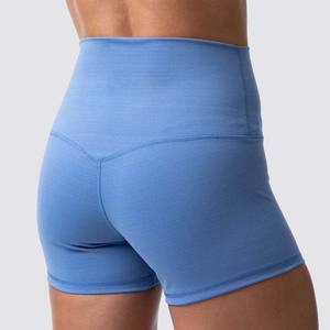 Pantalones cortos de compresión con logotipo personalizado para gimnasio, pantalones cortos de Yoga de cintura alta, pantalones cortos de yoga tejidos para mujer - Product Image 5