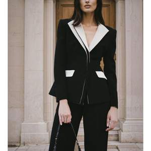 Chaqueta de sastre elegante de terciopelo de alta calidad para mujer, cierre de un solo botón, bordado impreso, chaleco Sol de moda, chaqueta no tejida - Product Image 1